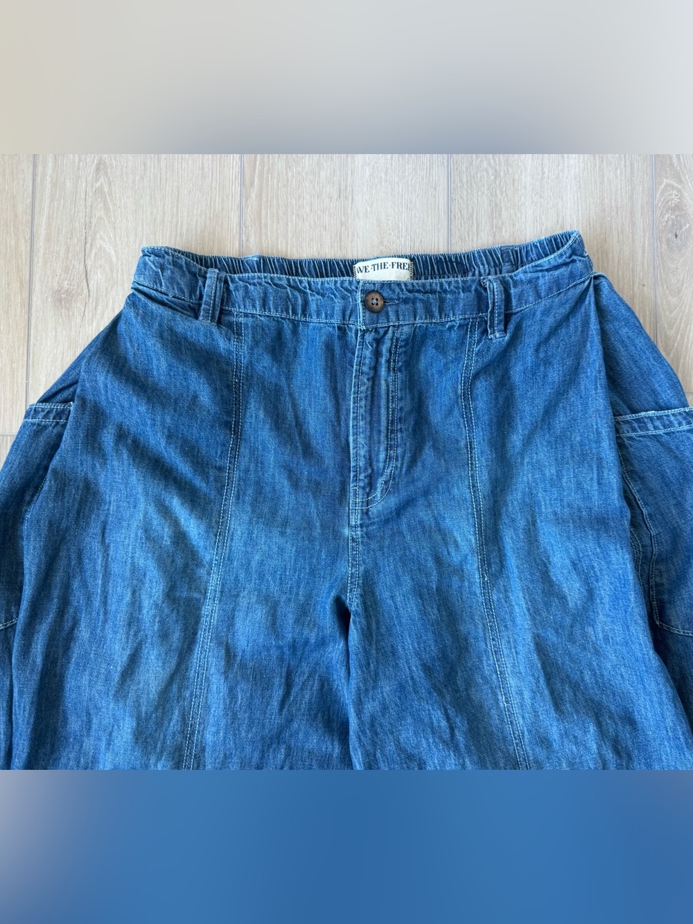 Free People We The Free Lily Fields Cinch Jeans Sz Small Wide Leg Balloon Denim - Picture 10 of 15